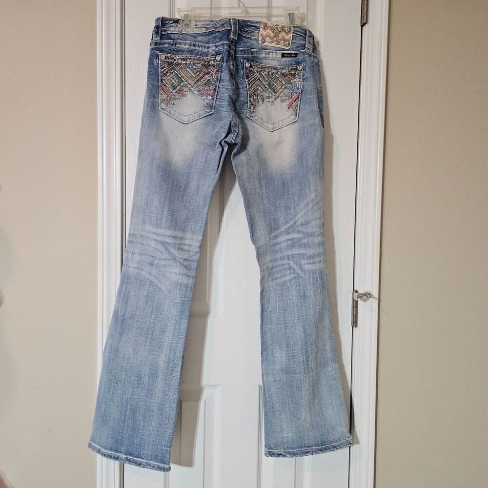Miss Me Embroidered Boot Cut Jeans - 32x34 - Geometric Aztec Pattern - Picture 6 of 16